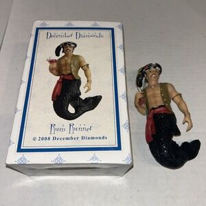 December Diamonds Merman Ornament Rum Runner Pirate 2008 Cocktail Skull RARE D1